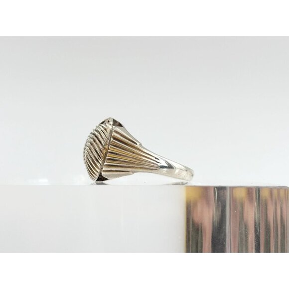 Modernist Fluted | Ridged Spiral Knot 925 Sterling Silver Vintage Ring - sz 8.25 - Picture 7 of 13